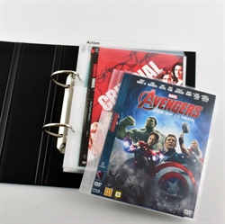DVD-sampak - 50 doble DVD-lommer med filt, 2 DVD-mapper