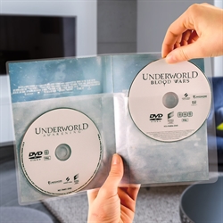 Dobbelt DVD oppbevaringslomme med filt - 50 stk.