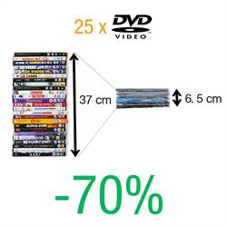 DVD-sampak - 50 doble DVD-lommer med filt, 2 DVD-mapper