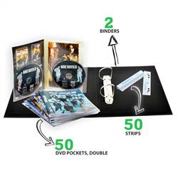 DVD Sampak - 50 Dobbelt DVD-lommer, 2 DVD-mapper, 50 Strips